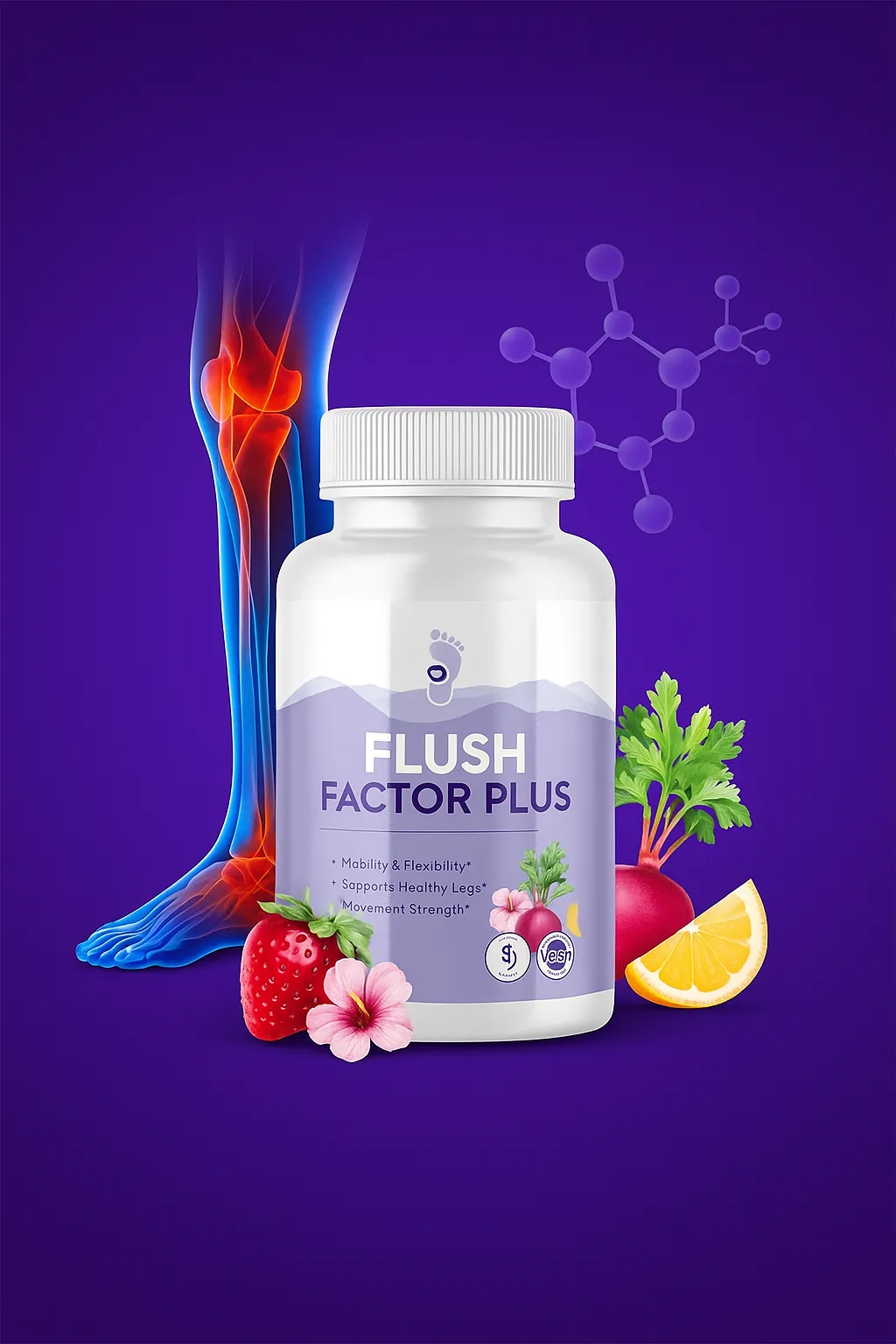 Official bottle of Flush Factor Plus supplement